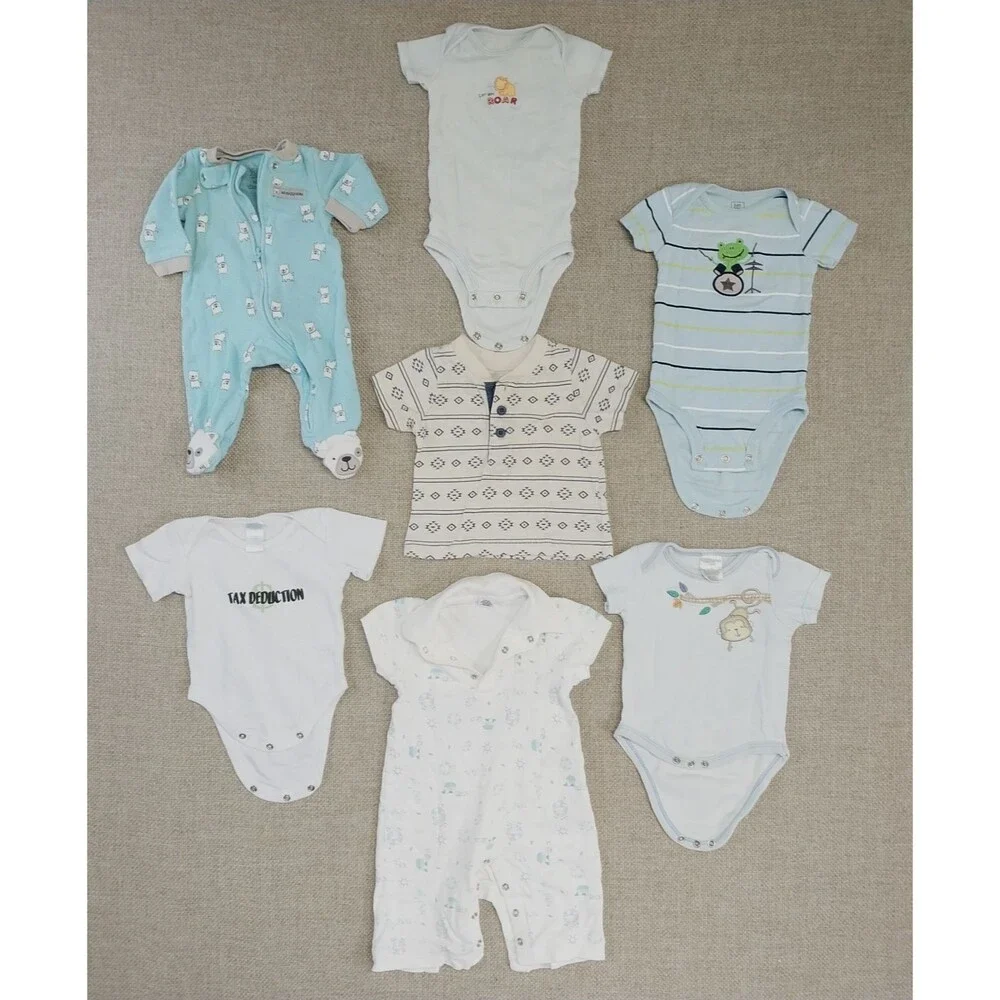 Baby Infant Boy Clothing Bundle Bodysuit Variety Of Colors 24 Pieces Newborn #6